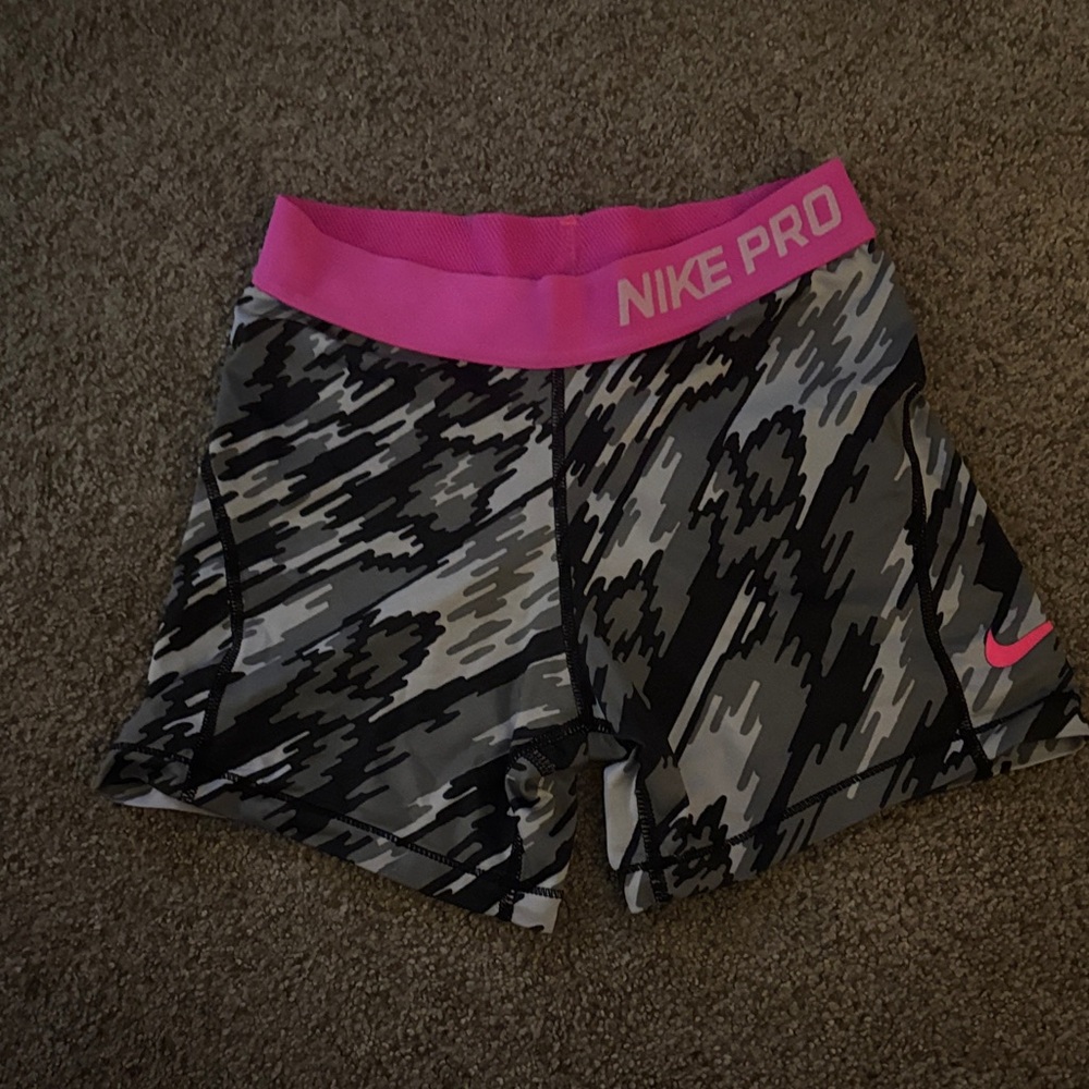 Nike Kids' Black and Pink Patterned Shorts